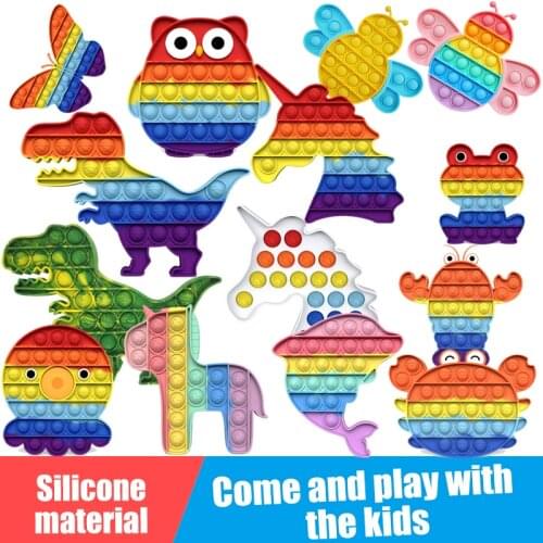 Push Bubble Kids Stress Relief Squishy Bubble Sensory Fidget Toys Autisim Special Game Rainbow Antistress Fidget Toy for Adult