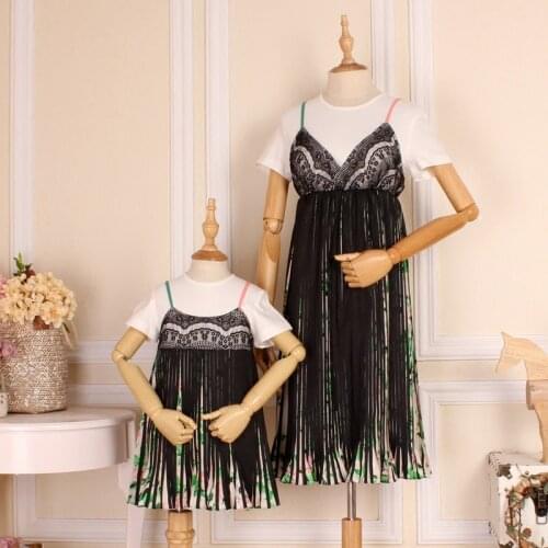 Mother & Kids Family Clothing Mom and Daughter Dress Mommy and Me Clothes Mother Daughter Matching Dress Like Mom Tassel Set