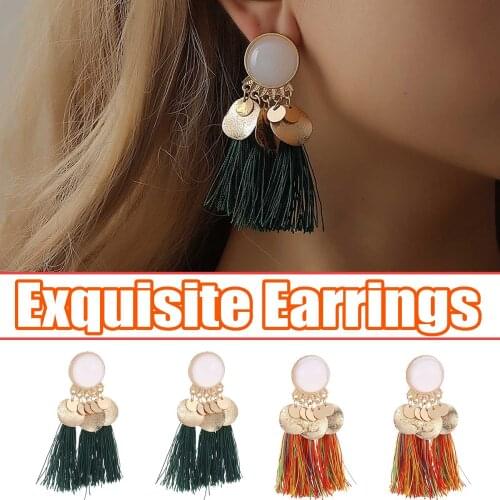 Earrings For Women Luxury New Occident Fashion Tassel Bohemian Style Resin Alloy Tassel Earrings Jewelry Boucle Oreille Femme P