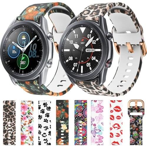 Printing Silicone Straps For Samsung Galaxy Watch 3 45MM/41MM 46MM/42MM LTE Smart Bracelet Replace Wristband For Gear S3 Correa