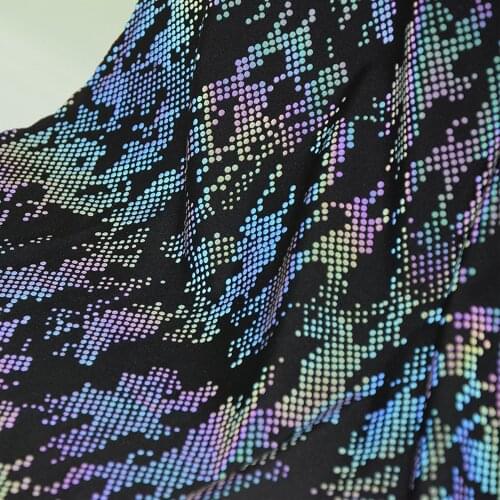 50cm*137cm Reflective Iridescence Magic Rainbow Fabric Reflective Polyester Fabric for DIY Clothing Fashion Sportswear Fabric