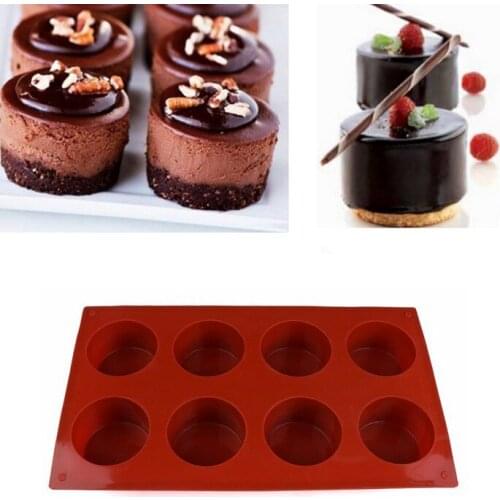 Cake Pudding Silicone Mold 8 Round Hole Bakeware For Candy Chocolate Diy Making Universal