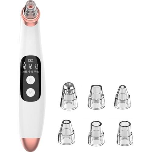 Vacuum Suction Ergonomic USB Rechargeable Pore Acne LCD Display Electric Blackhead Remover Skin Care Deep Cleansing Adjustable