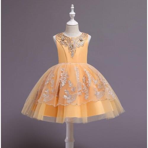 Kids Party Wear 3-10Yrs 2020 Lace high grade Dress For Girl Gown Birthday Outfits Children Wedding Dresses Girl