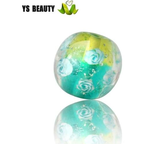 Lampworker fired rose flower colored glaze beads, Japanese hairpin with beads DIY rope knitting small jewelry matching beads