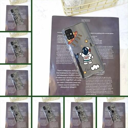 Back Cover For Samsung Galaxy A10 A20 A30 A40 Cute Astronaut Space Silicone Soft Case For Samsung A50 A60 A70 A80 Phone Case