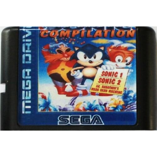 Sonic Compilation 16 bit MD Game Card For Sega Mega Drive For SEGA Genesis