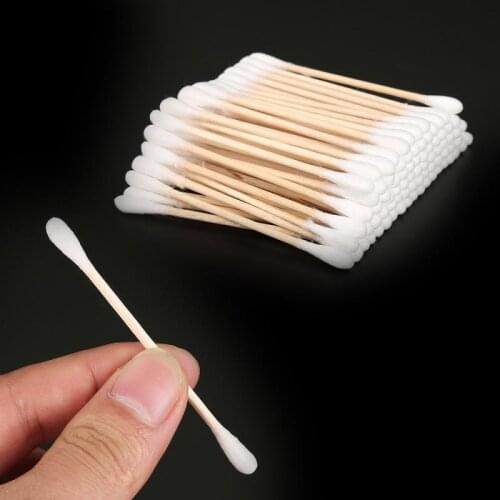 100pcs/set Soft Bamboo Cotton Buds Cotton Swabs Tips Ear Cleaning Wood Sticks Comfortable Cotton Swabs For Baby And Mom Care