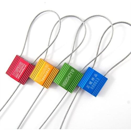 50 High Security Cable Seals Tamper Proof Numbered Tags for Container Locking with Stainless Steel Ties Aluminum Alloy Tag