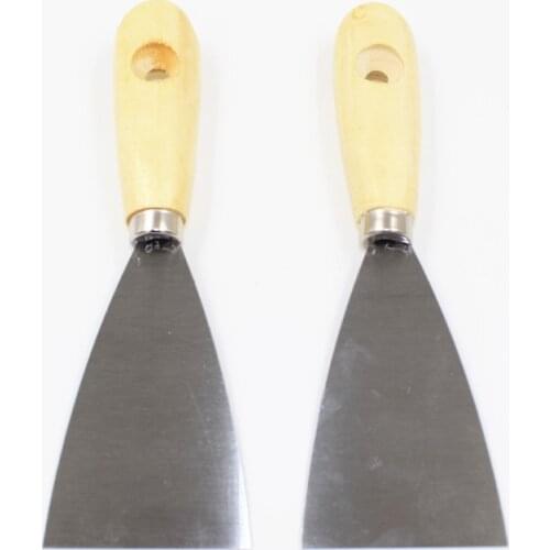 2pcs\lot Stainless Steel Putty Knife 2.5inch 18cm Flexible Scraper Paint Spatula Wooden Handle Putty Knife