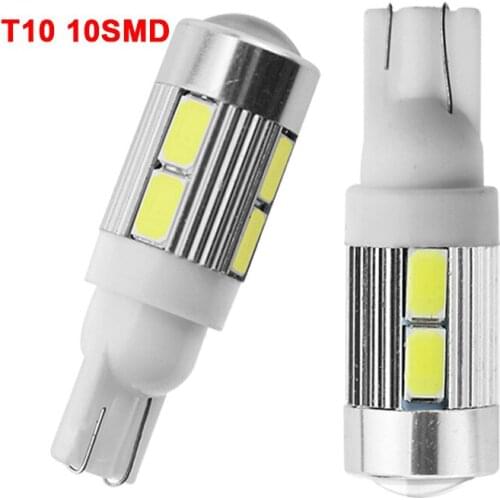 2PCS T10 W5W 194 168 Car LED Light 5630 10SMD Car Interior Light Reading Bulb Clearance Lamp 12V