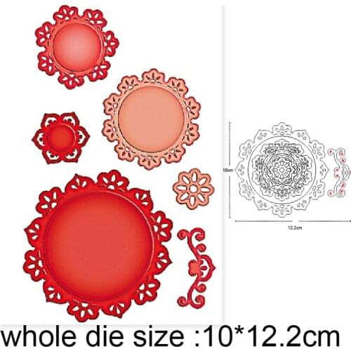 2020 new Metal dies 6pcs Lace Circle Frame Cutting Dies Diy Scrapbooking dies Decoration Embossing Album Paper Cards Craft Dies