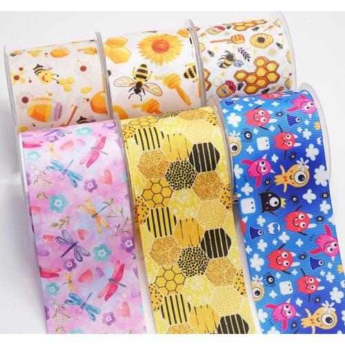 3 Inch 75 mm Cartoon Printed Grosgrain Ribbons For Hair Bows Craft Suppliers 53727