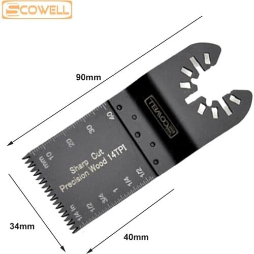 35% OFF Quick Release 34mm Japanese Teeth SK5 Oscillating Tool Saw Blade for Precision Wood Cutting 34*40*90mm with Scale