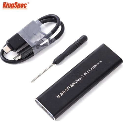 KingSpec M.2 SSD case NVMe SSD Hard Disk Enclosure Box M.2 to USB Type c External Enclosure for NVME PCIe M key ssd m.2 case