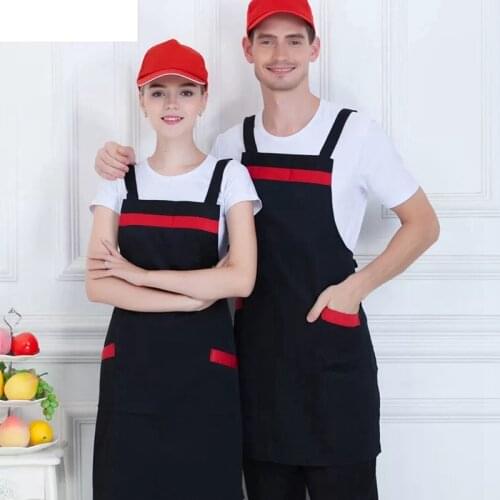 Restaurant Waiter Apron Simple Kitchen Aprons For women Household Cooking Baking BBQ Bib Clean Aprons LOGO Custom Made