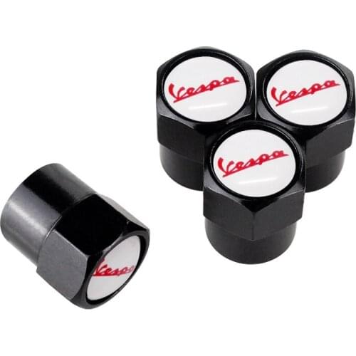 Tire Valve Caps Wheel Dust-proof Air Cover Black For Vespa Piaggio PX 125 LX50 150 180SS GTS 300 Scooter Primavera Car Styling