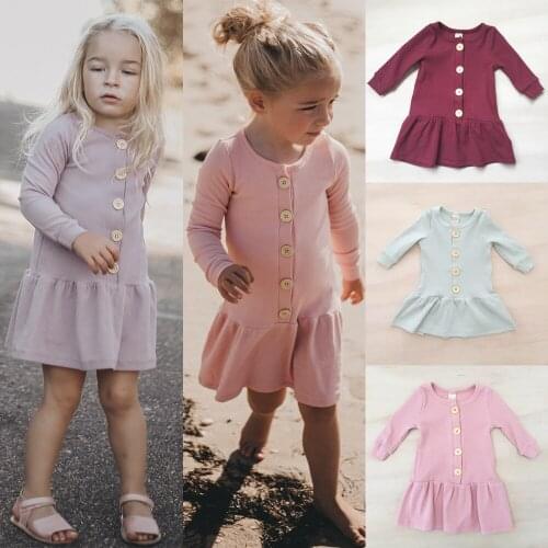Newborn Baby Girl 2PCS Autumn Clothes Set Knitted Sweater Solid Dress Outfits