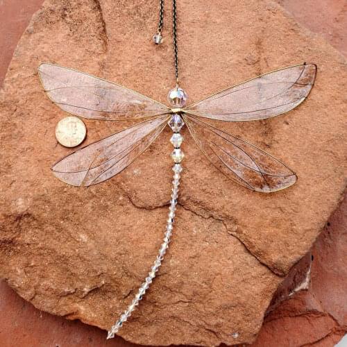 Dragonfly Crystal , Dragonfly Window Hanging Decor, Crystal Dragonfly Pendant Ornament for Patio Garden Lawn