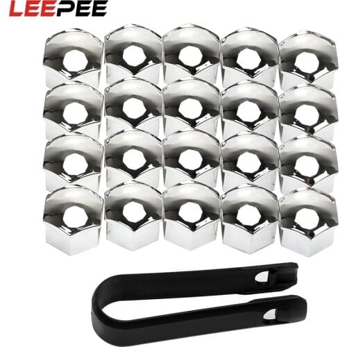 LEEPEE 20Pcs Car Wheel Nut Caps Bolt Rims Special Socket Auto Hub Screw Cover Protection 17mm Car Styling Exterior Decoration