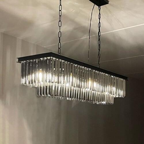 Dining Table Dining Lamp Chandelier Chandelier Crystal Rectangular Creative Personality Dining Room Lamp Bar Modern Chandelier