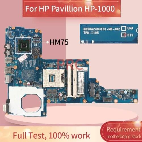 For HP Pavillion HP-1000 Laptop motherboard 6050A2493101 SLJ8F DDR3 Mainboard