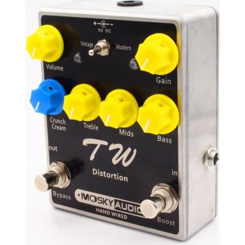 Mosky TW Distortion Guitar Effect Pedal High-quality with Capacitors/Resistors/IC Three Band EQ Effects Guitar Accessories