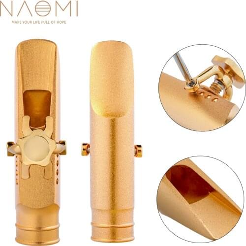 NAOMI Alto Eb Saxophone Mouthpiece W/ Cap& Ligatures 5.6.7.8.9 Size Roll Over Baffle Flat Side Wall Chamber Mouthpiece R&B Music