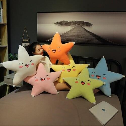 Ins Plush Sky Series Star Pillow Soft Cushion Kawaii Five-Pointed Star Stuffed Plush Toys For Children Baby Kids Toy Girl Gift