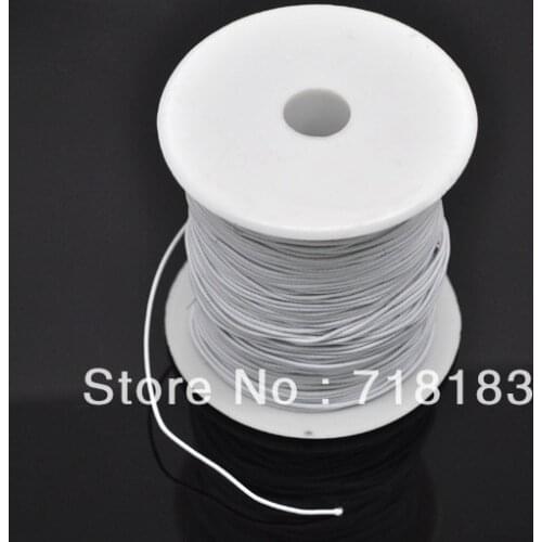 Wholesale 1 roll(120M) White Latex Elastic Beading Cord String 1mm for Bracelet/ Necklace DIY Cords