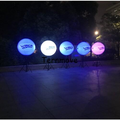 Advertising inflatable stand lighted balloon with stainless steel tripod/LED lighting inflatable tripod balloon display column