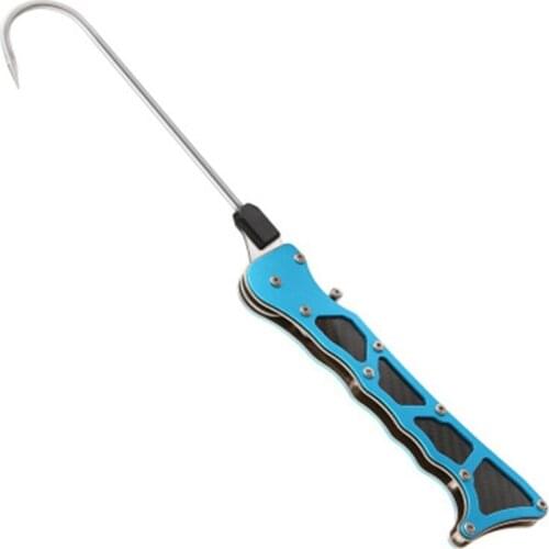 U2JB Foldable Outdoor Fish Grip Portable Sea Fishing Gaff Stainless Steel Lip Spear Hook Gripper Tackle Accessory Tools
