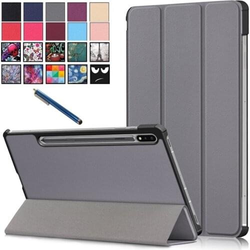 For Samsung Galaxy Tab S7 Plus SM-T970 T975 Tablet Leather Folding Magnetic Cover Funda for Galaxy Tab S7 Plus Tab S7 Case