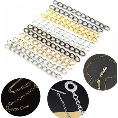 100pcs Stainless Steel 5cm Welded Extension Chain Gold Necklace Extender Tail Chains for DIY Jewelry Making