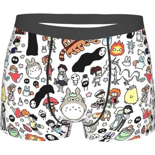 Princess Mononoke Ashitaka San Fantasy Film Chibi Friends Underpants Cotton Panties Mens Underwear Sexy Shorts Boxer Briefs