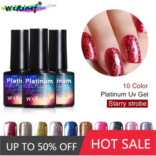 WiRinef 10colors Glitter Platinum Nail Gel Polish UV LED Soak Off Long Lasting Nail Lacquer Gel Nails Art Manicure Glue