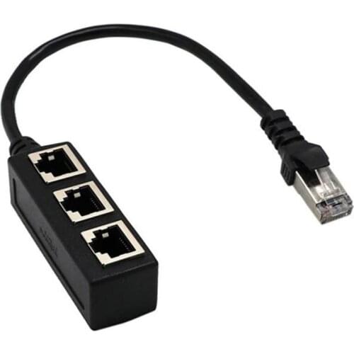 RJ45 Y Splitter Adapter 1 to 3 Port Ethernet Switch Cable for CAT 5/CAT 6 L Ethernet Socket