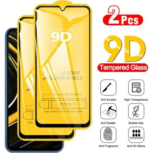 2 Pcs 9D Glass, Poco-M3 Glass for Poco M 3 Pro 5G Screen Protectors Pocophone F3 Tempered Glass Poco X3 NFC Xiaomi Poco M3 Pro