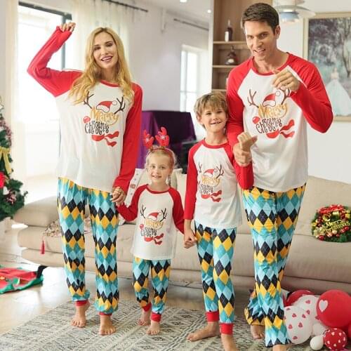 2021 Winter Family Pajamas Set Christmas Matching Family Outfits Mother Father Sleepwear Homewear Children Pyjamas Clothing Sets