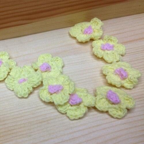80 pcs small size colorful woolen yarn 3D flower DIY handcraft accessory flower material