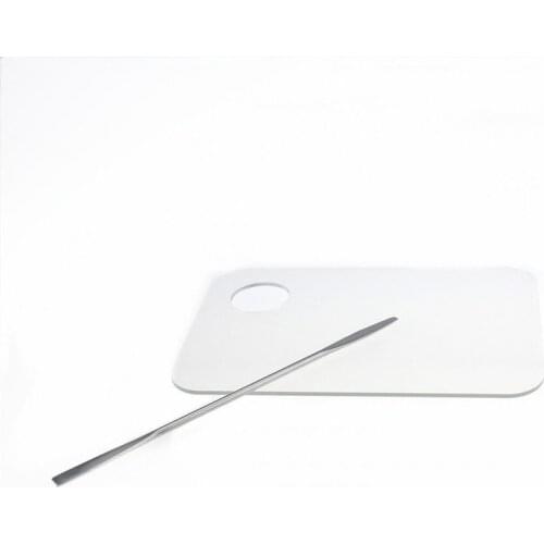 Acrylic Makeup Palette Stainless Steel Hands-free Nail Stamping Plates Spatula Foundation Mixing Palette Make Up Accessories