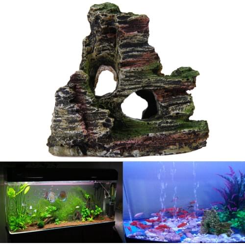 Aquarium Equipment Accessorie Glass Fish Tank Landscaping Decoration Resin Crafts Rockery Mountain View Aquarium Rockery