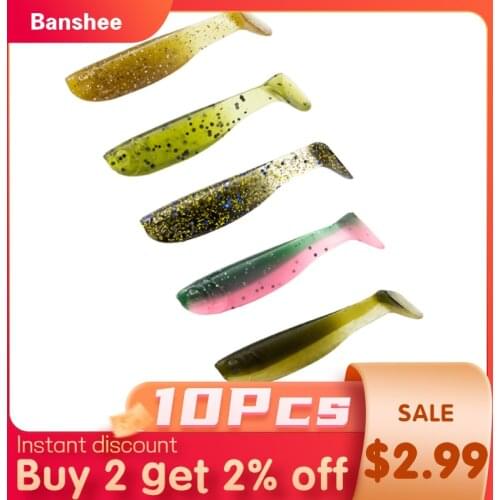 Banshee Easy Shiner Shad Soft Bait Fishing Lure 55mm 2g Silicone Baits Wobblers For Pike Bass Perch Zander Worm Craw Swimbaits