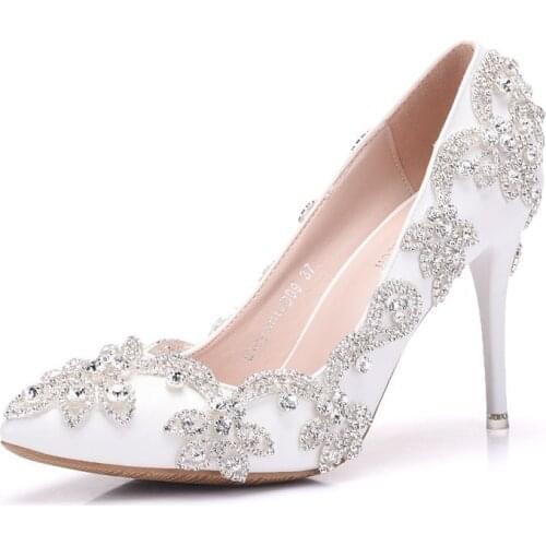 Big size water drill, high heels, fine heels, single shoes, wedding shoes, evening dress shoes