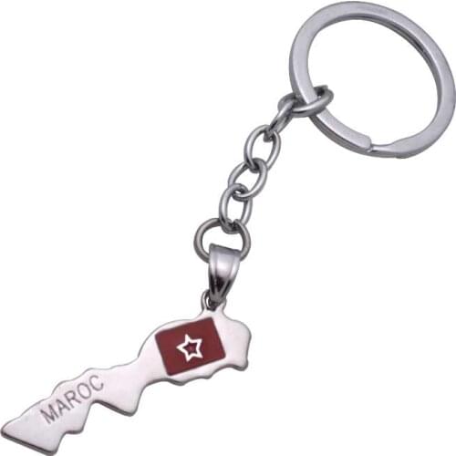 Zkd Maroc map National Flag key chain & key ring country map jewelry