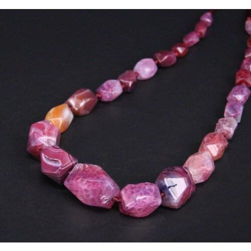 15.5"/strand Rose Natural Crack Agates Drusy Freeform Faceted Nugget Pendant Beads,Raw Gems Stone Loose Beads For Jewelry Making