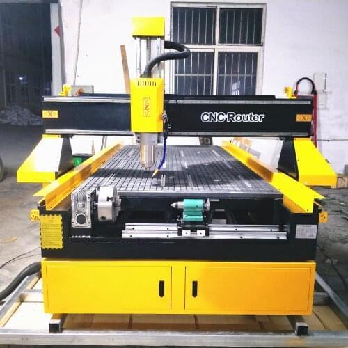 Most Popular 4x8 Feet CNC Router 4 Axis 3D Sculpture Statue CNC Milling Machine For Wood Metal Aluminum