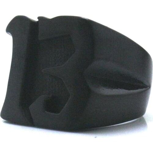 Cool Black Number 13 Mens Boy 316L Stainless Steel Polishing Black Ring Party Best Gift Band Biker