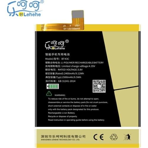 LEHEHE BT43C Battery for Meizu M2 Mini 2450mAh Smartphone Batteries Replacement with Tools Gifts