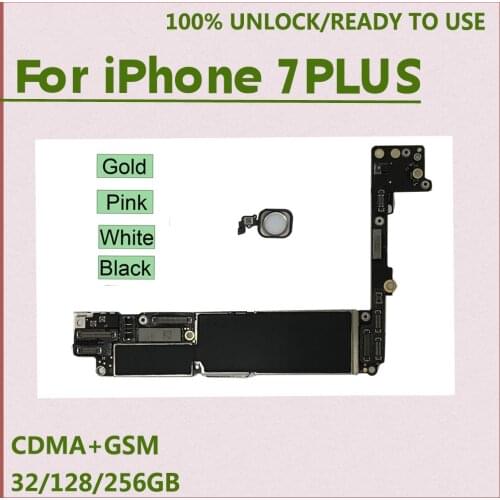 Original Motherboard for iPhone 7 Plus With Touch ID,for iPhone 7 PLUS Unlock iCloud Logic boards,32GB 128GB Mainboard